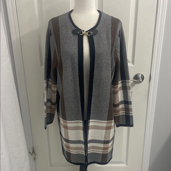 TanJay Sweaters - Women's Plaid Open Front Sweater Cardigan
